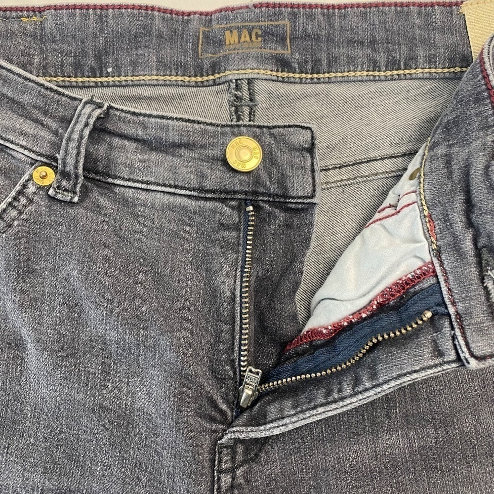 MAC Rich Clea Jeans Wide Straight Leg Crop Cuffed in Dark Gray Size 38 (US 8) - Picture 3 of 11